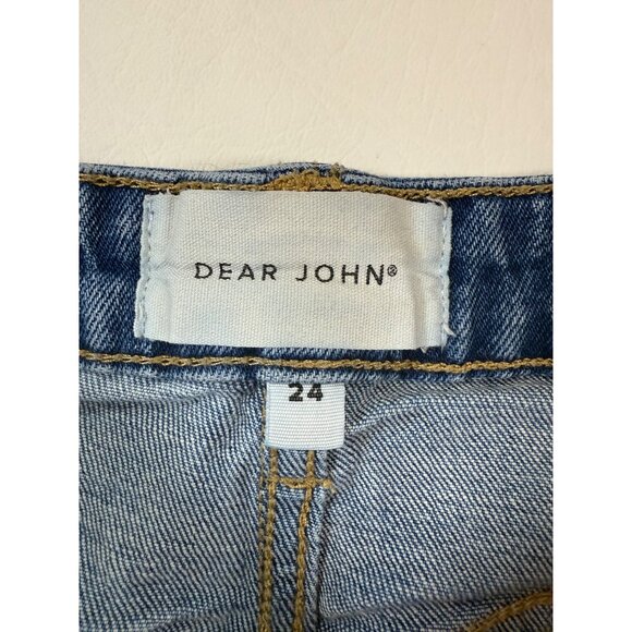 Dear John Women Ivy Super High Rise Denim Short Frayed Hem 24 Light Wash (ii108) - Picture 4 of 7
